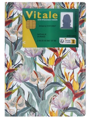 Color Pop Dossier santé – Fabrication Française – PVC imprimé (Anthurium) – Garde ordonnances - Fenêtre Transparente pour Carte Vitale - 15,8 x 11,7 cm