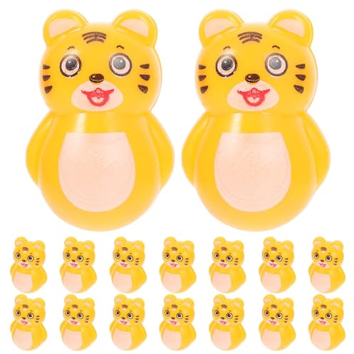 Parliky 16 Stück Tiger Wackelspielzeug aus Kunststoff Bunte Partydekoration Geschenk Langlebige Desktop Ornamente für Jungen und Mädchen Zufällige Farbe Zufällige Farbe