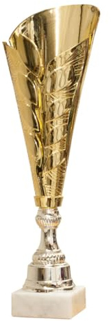 tecnocoppe Coppa Premio Sportiva 38,5 cm Dorata con Base in Marmo e Targhetta Personalizzabile Omaggio