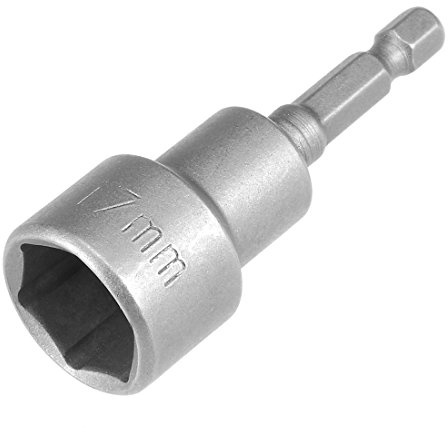 Sourcingmap Magnetic Nut Setter Driver Drill Bit 17mm 65mm Length | 1/4 Quick-Change Hex Shank,Metric
