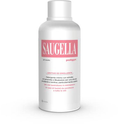Saugella Poligyn, Detergente Intimo Emolliente Antiprurito, pH Neutro, con Camomilla e Acido Lattico, Adatto in Menopausa, 750 ml