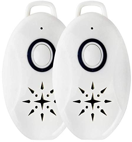 Lot de 2 répulsifs à ultrasons - Portable - Anti-puces et tiques - Pour la prévention des puces - Pour les chats et les animaux domestiques