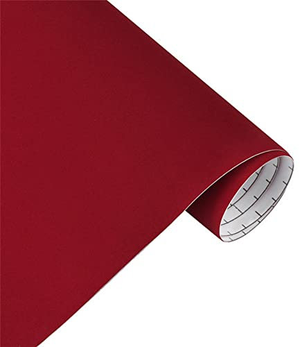 Auto Folie DIY, Asudaro Autofolie Vinyl Wrap Samt Autoaufkleberfolie Wasserdicht Flexibel Auto Shutz Folie Selbstklebende Lackfolie Schutzfolie Auto Schutzfolie Dekorative,30 * 100cm,rot