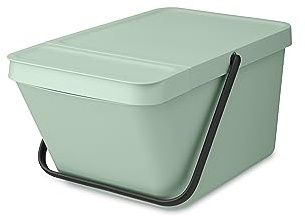 Brabantia - Sort & Go Papelera Apilable 20L - Papelera de Reciclaje Grande - Asa de Transporte - Fácil de Limpiar - Adecuada como Papelera - Accesorios de Cocina - Jade Green - 28 x 45 x 22,5 cm