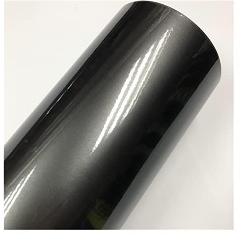 Gloss Metallic Gunmetal Vinyl Wrap Candy Glossy Grey Autofolie Aufkleber mit Luftblase Auto Motorrad Wrapping Abdeckfolie (Color : Grey, Size : 50CM X 300CM)