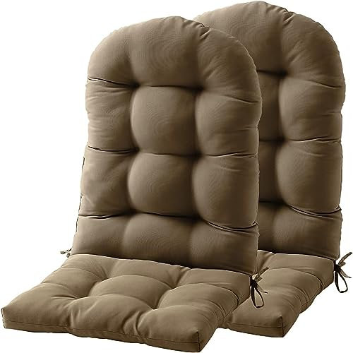 RUYICZB 2Er Set Hochlehner Auflagen 110X50x10cm Sonnenschutzmittel Und Lichtbeständig Sitzpolster Set Für Gartenstühle Outdoor Stuhlkissen Hoch Gartenstuhlauflage Für Terrasse Garten,Braun