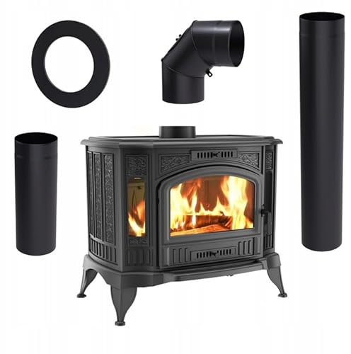 KRATKI Stufa set pronto a legna in ghisa KOZA K9 10kW Ø130mm - efficiente gamma di potenza 8,5-12,5kW, Stufa in ghisa economica ECO-DESIGN- Stufe Vintage & Svedesi - Classe di efficienza energetica A