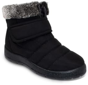 Chums Ladies Wide EE Fit Thermal Lined Touch Fasten Showerproof Boot | Women's Warm Winter Walking Boots, Comfortable Wider Fitting Shoes with Faux Fur Trim, Easy Open & Close Strap