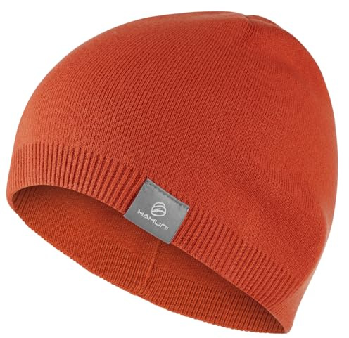 YANIKY Stickad mössa dam termo vintermössa herr beanie mössa mjuk sportmössa andas vintermössa för män och kvinnor, Orange röd, En Storlek