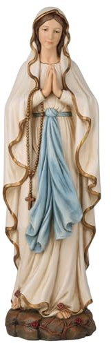 BC BUILDCLASSIC BC katholische Statue Unserer Lieben Frau von Lourdes, gesegnete Jungfrau Maria, religiöses Geschenk für Heimdekoration, 37,8 cm hoch, Renaissance-Skulptur, handgefertigt von