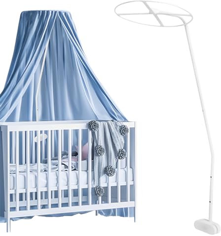 Himmelstange für Kinderbetten, Himmelbett Gestell Betthimmel Stange Himmelhalter Schleierhalter für Babybett Kinderbett Stubenwagen Wiege, Baby Mobile Halterung Verstellbares Moskitonetz Zubehör