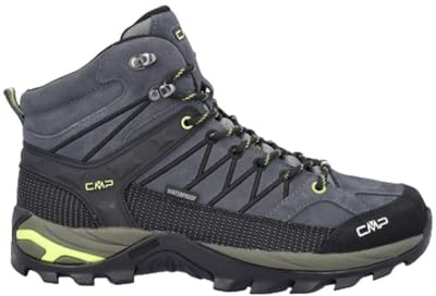 CMP Rigel Mid Trekking Shoes WP, Walking Shoe, Grey-Yellow Fluo, 41 EU, Grå gul fluo, 41 EU