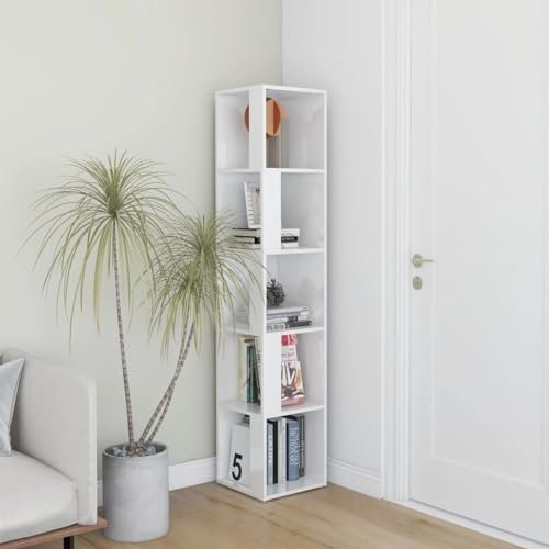 Eckschrank Hochglanz Weiß 33x33x164,5cm Holzwerkstoff