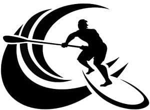 Rakelfix SUP Stand up Paddling Paddler Welle 20cm Autoaufkleber,Wandtattoo, Aufkleber, Waschanlagenfest, Profi-Qualität, Decal,Sticker