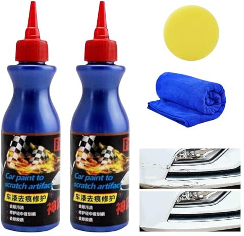 LINXINS Scratch Repair Wax For Car Deep Paint Scratch Remover Magical Car Scratch Repair Paste Car Scratch Remover For Cleaning (2pcs) With Towels And Sponges Tools Kit