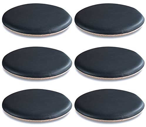 BESTXH 6er-Pack runde Stuhlpolster für Esszimmerstühle, Kissen für Küchenstühle, 6er-Set, Waschbar, Sitzkissen aus Memory Foam, Garten wasserdicht Sonnenbeständige Sitzpolster,Dark Blue,40X40cm