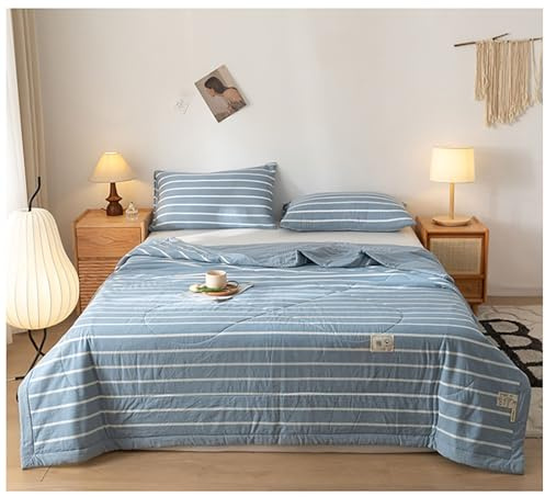 GOFOHIMI Sommer Bettdecke aus 100% Baumwolle, Ganzjahresdecke Steppdecke, Wendedesign Sommerbettdecken, Leichte & Weiche Sommerdecke für Allergiker
