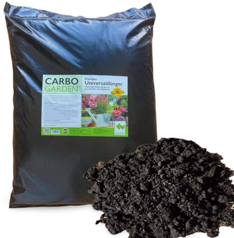 20 L Universaldünger für alle Grün- und Blühpflanzen, mit Biokohle, nachhaltig durch Pflanzenkohle, Bodenvitalisierung und Wachstumsförderung