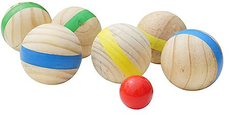 TOGEVAL 7st Bodenkugel Outdoor-spielspielzeug Für Kinder Draußen Kinderspielzeug Boccia Im Freien Outdoor-spielsets Freizeitbälle Für Den Außenbereich Lustige Bälle Kinder Boccia Holz