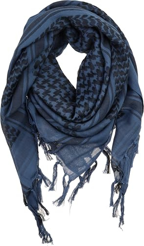 VIVIAN & VINCENT Shemagh Tactical Desert Scarf Keffiyeh Cotton Scarf Wrap for Men And Women Blue