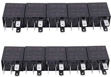 Guihydur - Kit de relé automático de coche (10 unidades, 30 A, AMP, 12 V, 4 , SPST, para bomba de combustible, ventilador