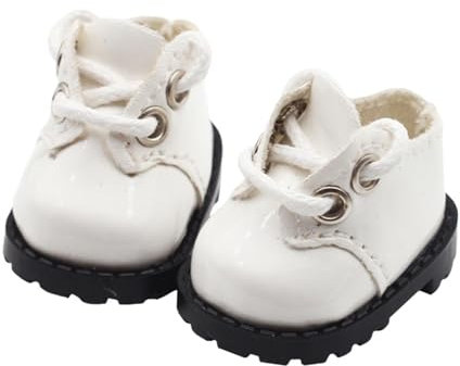 FLCPJGV Puppenschuhe für Kleine Mädchen, Ankleidezubehör für 15 cm Puppen, Weiß