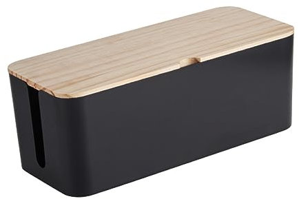 jojofuny Thick Plastic Cable Storage Box Wall Mount Cable Organiser Power Line Box