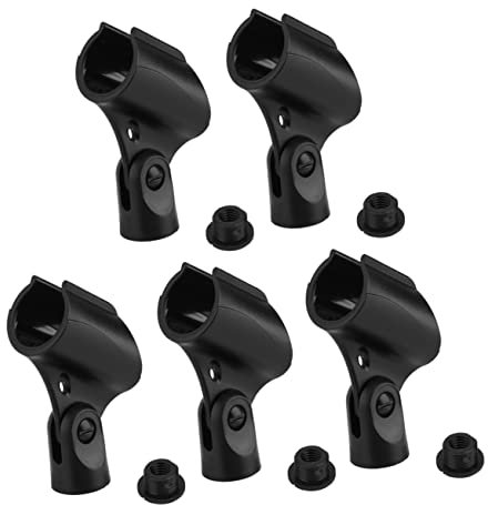TOYANDONA 5pièces Support De Microphone Clip Avec Adaptateur Noir Pratique Et Durable Pour Performances Intérieures Et Extérieures