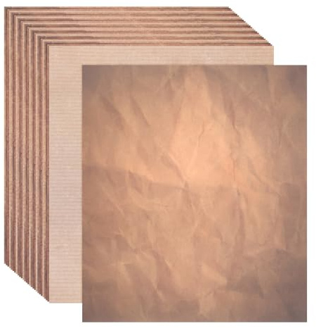 sourcing map 48 Sheets Vintage Paper, Parchment Standard Printer Paper Double-Sided Old Aged Sheet 11 x 8 Inch Brown for Scrapbooking, Gift Wrapping, Certificates