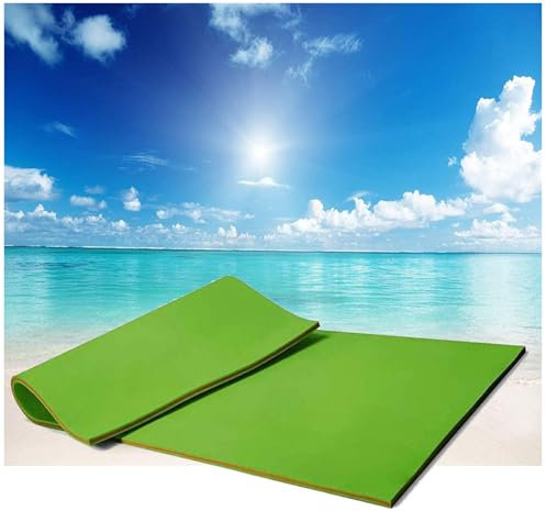 Large Floating Water Pad, 3-Layer XPE Foam Floating Raft Mat with Rolling Design, Roll-Up Swimming Foam Mattress for Pool, River, Lake & Ocean,Green,2.7m x 1.5m x 3.3cm