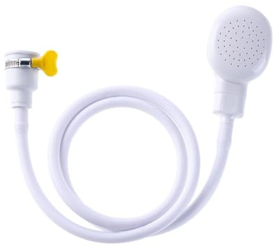 Wjelet 1 Pack Single Tap Shower Attachment for Bath Taps, 132 Cm Bath Tap Shower Hose with Clamp, Portable Handheld Shower Head for Pet Bathing, Dog Shower, Hair Washing, Bathroom and Kitchen Sink