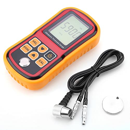 Digital Thickness Tester GM100 Ultrasonic Thickness Gauge 1.2-300mm Steel Width Measuring Monitor with Automatic Calibration, Large LCD Display（Without couplant）