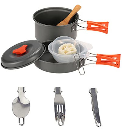 Toddmomy Batterie De Cuisine De Camping Accessoires De Camping Ensemble De Cuisine Pour Pique- Pour 1 À 2 Personnes Gadgets De Camping En Plein Air
