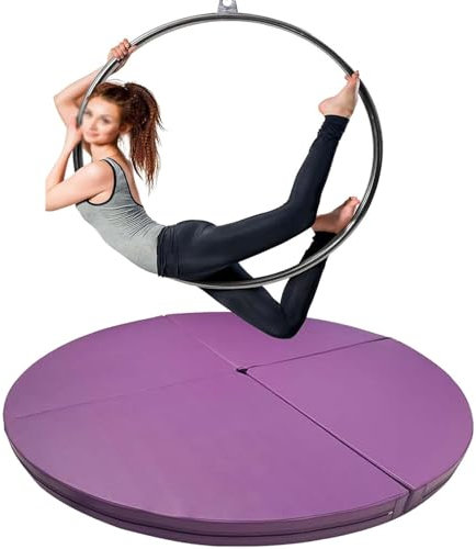PRMTYUP Aerial Hoop Crash Mat Für Das Heim-Fitnessstudio, Dickes, Faltbares, Rundes Pad, Sicherheitsmatte Für Tanzstangen, Crash-Kollision Für Ring Stripper Pole,08,150 * 10cm