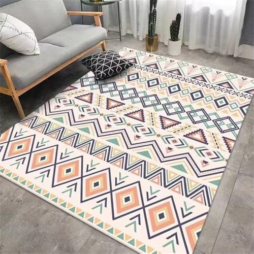 RUGMRZ XXL Teppich Tür 300x400CM Outdoor Teppiche rutschstopp blau Moderner rechteckiger mit geometrischem Muster im Inneren