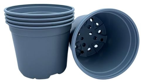 Bramley & Sage 19cm 3 Litre Grey Plastic Plant Pots (Various Quantities) (10)