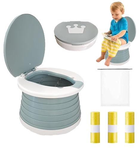 NAUXIU Foldable Potty for Children, Potty for Children on the Go, Baby Potty Travel, Portable Toilet for Children, Baby Toilet Potty, Baby Pot Toilet,Beinhaltet 45 Ersatzbeutel