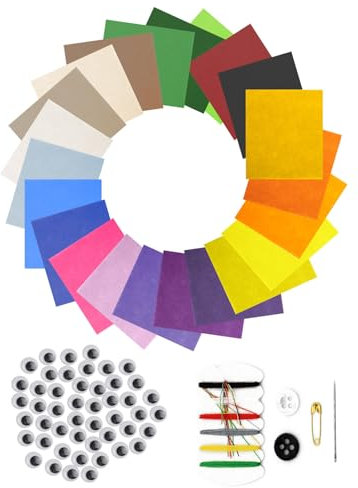 Altaroo 22 Stück Filz, Bastelfilz 22 Farben 15X15CM, Filz zum Basteln, Filzstoff Bunter mit Bastelfilz Zubehör für DIY Puppen, Ornamente, Grußkarten, Lesezeichen