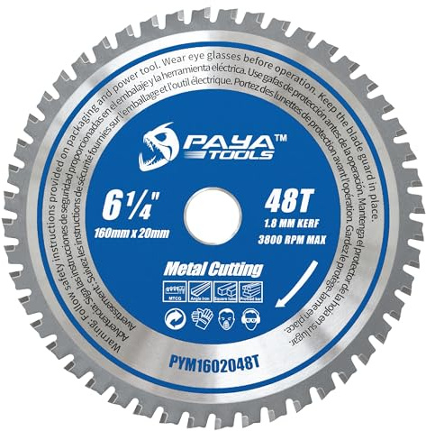 PAYA TCT Kreissägeblatt Metallkreissägeblatt Ø 160 mm x 20 mm 48 Zähne -Wolframstahl-Hartmetall-Kreissägeblatt-Stahlkreissägeblatt für Stahlblechen, Rohren und Metallverbundstoffen PYM1602048T
