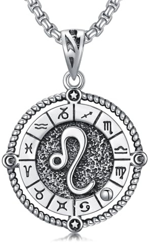 ROMANTICWORK 12 Sternzeichen Kette 925 Sterling Silber Konstellation Konstellation Anhänger Sternzeichen Halskette Horoskop Schmuck Geschenke für Damen Herren