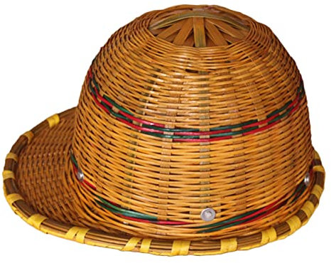 Mipcase Chapeau De Soleil en Bambou Casque Casque De Chantier Chapeau en Bambou Fait Main Chapeau De Chantier en Plastique Chapeau Conique en Bambou Troisième Chapeau De Sécurité
