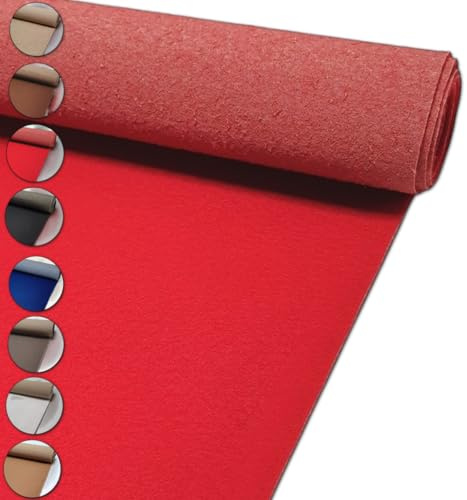 MadeInNature - Moqueta para eventos, reutilizable, resistente, alfombra de exposición y soporte clasificado antifuego, 2 metros, color y longitud a elegir (rojo, longitud 200 cm)