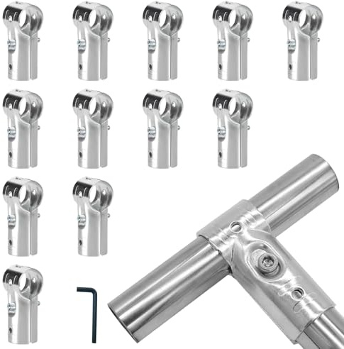 12 pièces Colliers de serrage en T Raccord de tuyau en T Maillon de chaîne Ferrures d'angle Convient pour un diamètre extérieur de 20 mm