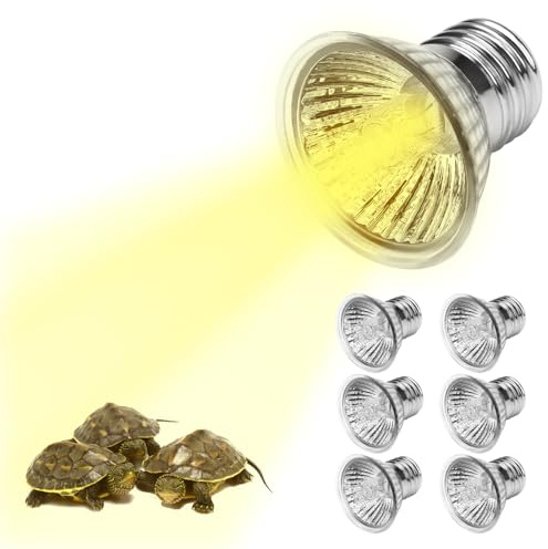 SKIKHN Reptilien Terrarium Wärmelampe 25W,6 Stück Schildkröte Wärmelampe,UVA UVB Halogen Schildkröten Wärmelampes,Wärmelampes Terrarium,E27 Halogen für Schildkrötes,Bartagamen,Eidechsen,Schlangen
