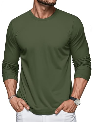 MAGCOMSEN Sweat Crew Neck Sudadera para Hombre Camiseta de Manga Larga