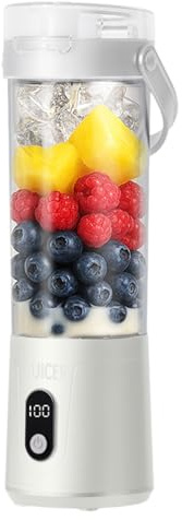 Ruwshuuk Extracteur de Jus de Fruits | Extracteur de Jus Électrique | Mixeur avec Grand Écran Numérique pour Agrumes Légumes Smoothies et Milkshakes en Cuisine ou Déplacement
