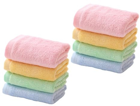 BIUDECO Asciugamani Per Viso Per Bambini, 8 Pezzi, Tessuto Spesso Super Assorbente, Morbido e Delicato, Panni Per Lavaggio Del Viso Adatti All’uso Quotidiano in Casa