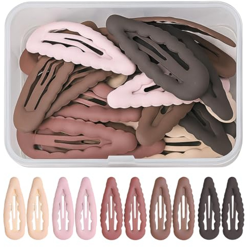 30 Pezzi Mollette Capelli Bambina, 5 cm Fermagli per Capelli a Scatto per Ragazze con Scatola di Immagazzinaggio, Fermacapelli per Donna Bambina