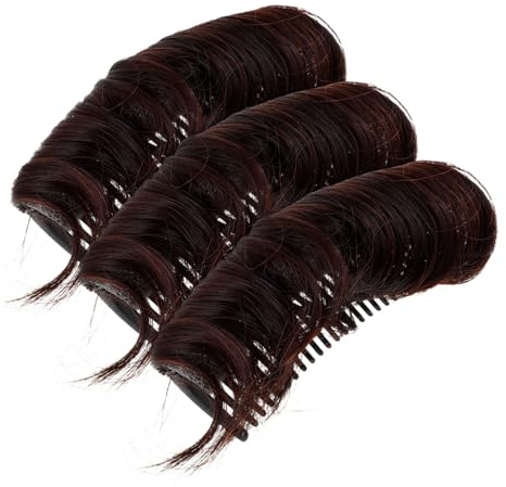 Vaguelly 3 Stück-pack Unsichtbare Haarverlängerungen aus Acryl und Polyesterfasern mit Volumen Basisclip für Damen Selbstgemacht Haarvolumen Tool für Brötchen und Haarstyling