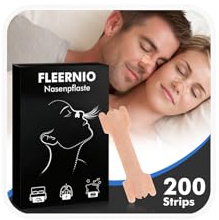 FLEERNIO Nasenpflaster Schnarchen Hautfarbe 200 Stück,Nasenstrips Besser Atmen bei Gegen Schnarchen & Verstopfter Nase,Schlaf Nose Strips Sport Nasal Strips,Extrem Klebrig & Hautfreundlich,66x19mm